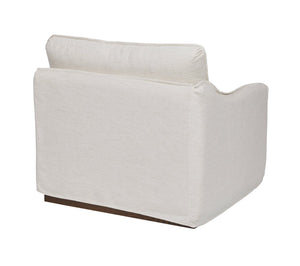 A.R.T. Furniture Alias Raf Chair - Transitional Design With Light Oak Finish, Cozy Down Cushions & Luxurious Slipcover White Slipcover In A Polyester,Linen Blend Fabric,In A Vanilla Coloration 761509-5302