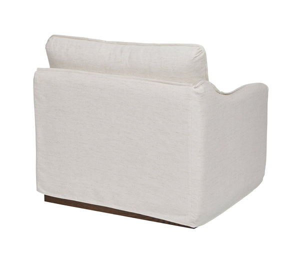 A.R.T. Furniture Alias Raf Chair - Transitional Design With Light Oak Finish, Cozy Down Cushions & Luxurious Slipcover White Slipcover In A Polyester,Linen Blend Fabric,In A Vanilla Coloration 761509-5302