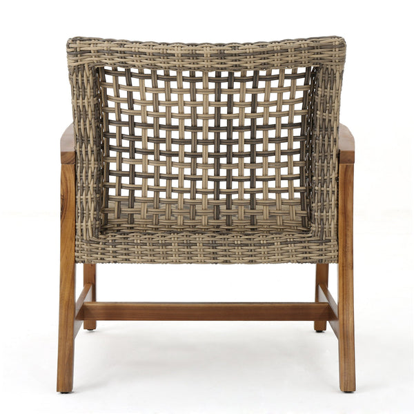 English Elm Christopher Knight Home® - Outdoor Acacia Wicker Club Chairs Set (2) - Natural/Grey Acacia Frame, 400 lb Capacity, All-Weather Comfort 60397.00WTC