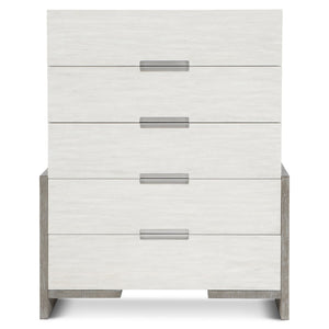 Bernhardt Bernhardt Foundations Tall Drawer Chest In Two-Tone Light Shale & Linen, 5 Soft-Close Drawers, Modern-Rustic Appeal 306118