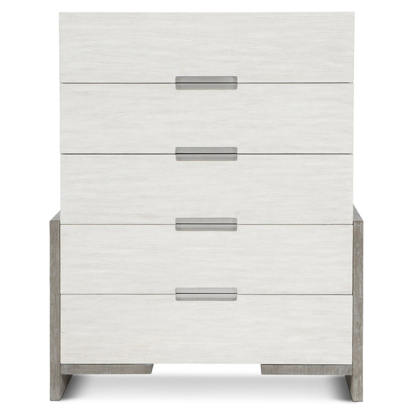 Bernhardt Bernhardt Foundations Tall Drawer Chest In Two-Tone Light Shale & Linen, 5 Soft-Close Drawers, Modern-Rustic Appeal 306118