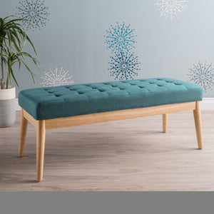 English Elm Ottoman Tufted Upholstered Bench with Birch Frame Mid-century Style for Bedroom Entry 60407.00DTE