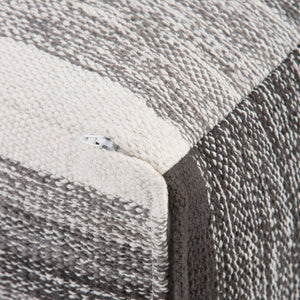 English Elm Naya Cube Pouf - Handcrafted Grey Melange Accent For Stylish Seating & Footstool In Any Room B136P159268