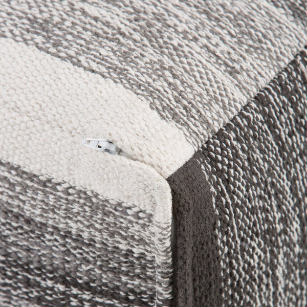 English Elm Naya Cube Pouf - Handcrafted Grey Melange Accent For Stylish Seating & Footstool In Any Room B136P159268
