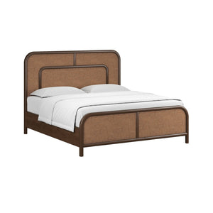 A.R.T. Furniture Verge Woven Panel Bed with Dark Frame – Modern Rustic Design, Rounded Edges for Comfort & Style 337135-1960RS