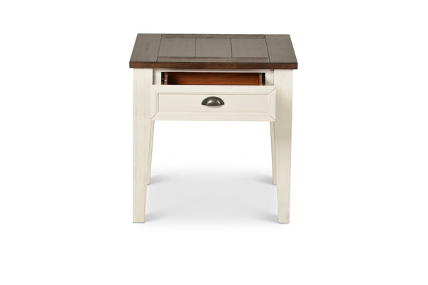 English Elm Steve Silver - Cayla 3-Piece White Wood Table Set with Antiqued Two-Tone Finish, Drawers & Tapered Legs - Classic Vintage Chic B081S00451