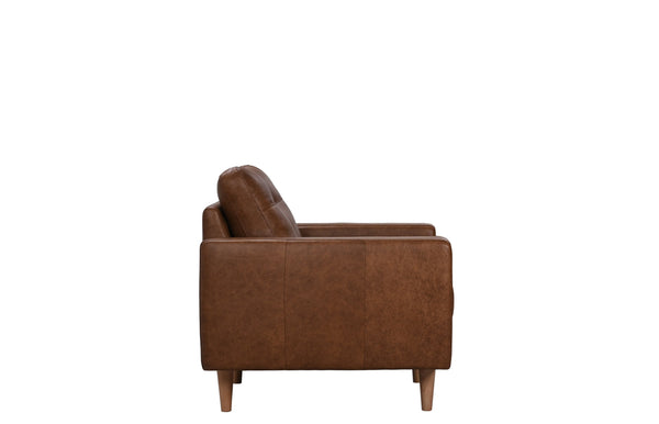Porter Designs Porter Glisan Mid-century Modern Full-grain Leather Chair In Brown For Cozy And Stylish Living Spaces Brown Leather 02-204-03-7168