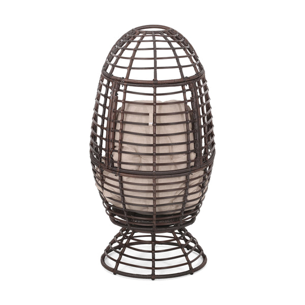 English Elm Christopher Knight Home® - ROBERTSON Rafael Swivel Egg Chair with Faux Rattan, Water‑Resistant Cushion, Handcrafted Patio Lounger 67930.00DBGE