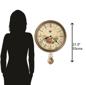 Hekman Furniture 620440 Savannah Botanical Vii Wall Clock – Antique Brass Pendulum, Quartz Movement, Rustic Decor  Savannah Botanical Vii Wall Clock 620440