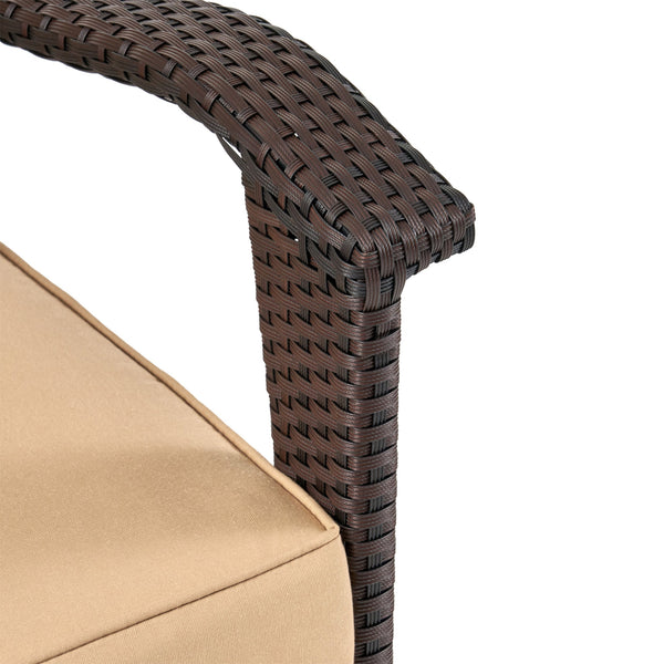 English Elm Christopher Knight Home® - HONOLULU Woven Rattan Club Chair Set — Durable PE Rattan & Iron Frame, Waterproof Fabric, Cozy Seating Brown+Tan 52918.00BRNMP2