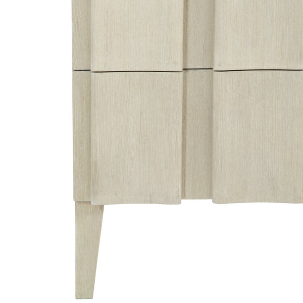 Bernhardt Bernhardt Cerused Linen East Hampton Hall Chest – 3-Drawer Neo-Traditional Console With Tapered Feet, Adjustable Glides, Anti-Tip Kit 395115