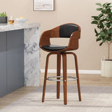 Christopher Knight Home® - Noble House - Clyo Mid-Century Modern Upholstered Swivel Barstool