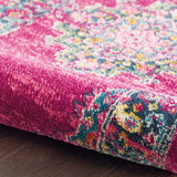 Nourison Passion PSN03 Machine Made Power-loomed Ornamental Border Indoor Only Bohemian Vintage Rug Fuchsia, Pink 100% Polypropylene 99446815118