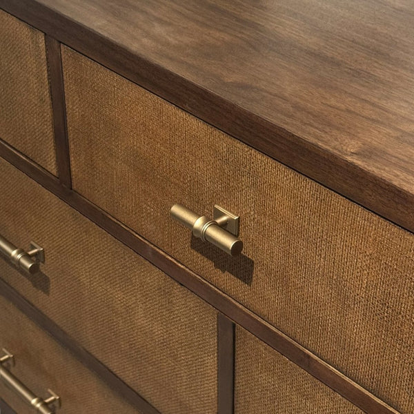 A.R.T. Furniture Verge Seven-Drawer Woven Dresser: Elegant Dark Wood Storage with Modern Design for Any Bedroom Style 337131-1960