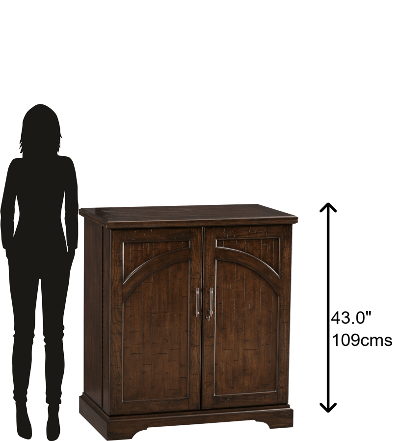 Hekman Furniture 695124 Rustic Wine Console With Hide-a-bar, Adjustable Racks, And Locking Doors For Entertaining Rustic Hardwood Benmore Wine Console 695124