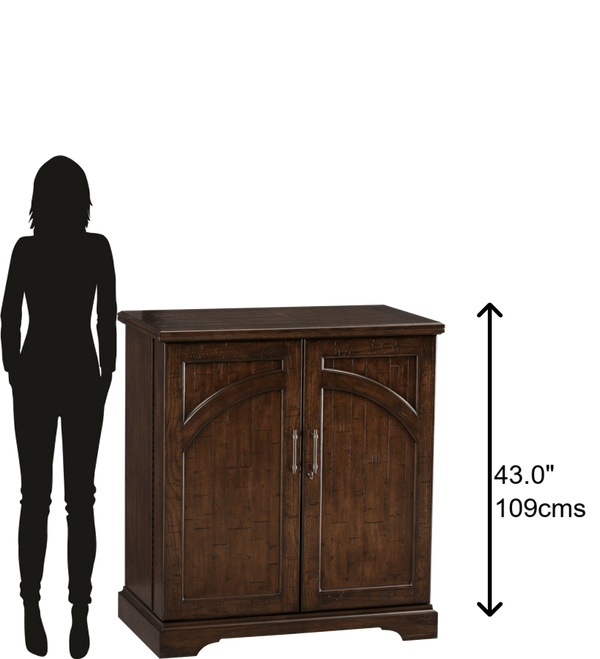 Hekman Furniture 695124 Rustic Wine Console With Hide-a-bar, Adjustable Racks, And Locking Doors For Entertaining Rustic Hardwood Benmore Wine Console 695124