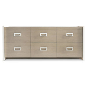 Bernhardt Bernhardt Modulum Dresser With Two-Tone Sahara & White Adobe Finish, 6 Soft-Close Drawers, Midcentury Charm 315050