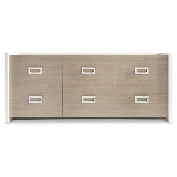 Bernhardt Bernhardt Modulum Dresser With Two-Tone Sahara & White Adobe Finish, 6 Soft-Close Drawers, Midcentury Charm 315050
