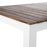 Christopher Knight Home® - Noble House - Bali Outdoor Dark Brown Finished Acacia Wood Dining Table with White Finished Legs