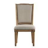 Homelegance By Top-Line Mayer Ornate Linen and Wood Dining Chairs (Set of 2) Beige Rubberwood