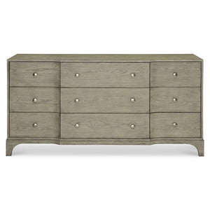 Bernhardt Bernhardt Albion Dresser In Worn Pewter Finish — 9 Soft-Close Drawers, Knotty White Oak Craftsmanship 311052