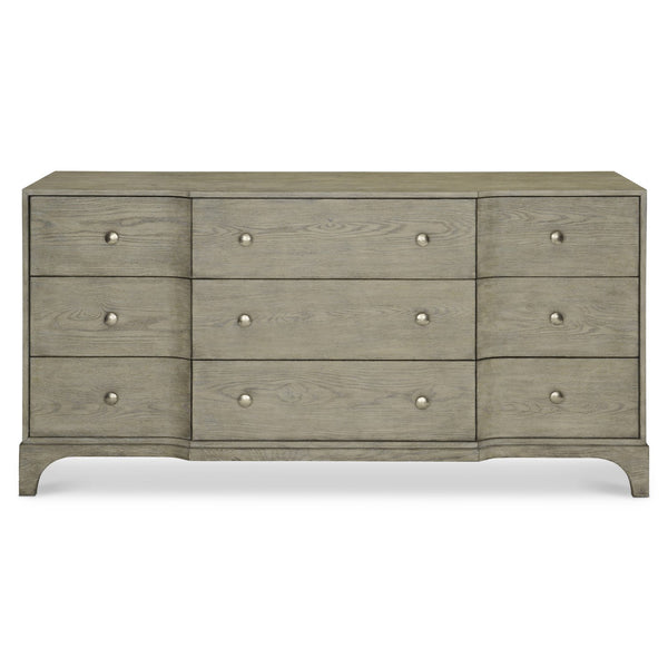 Bernhardt Bernhardt Albion Dresser In Worn Pewter Finish — 9 Soft-Close Drawers, Knotty White Oak Craftsmanship 311052