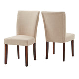 Homelegance By Top-Line Harmonn Linen Parsons Dining Chairs (Set of 2) Beige Rubberwood