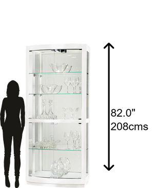 Hekman Furniture 680677 Bradington Iii Curio Cabinet - Gloss White Finish, Curved Glass Doors, Adjustable Shelves & Lighting Gloss White Bradington Iii Curio Cabinet 680677