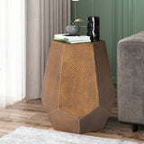 Christopher Knight Home® - Noble House - Pamsha Modern Hammered Iron Geometric Side Table