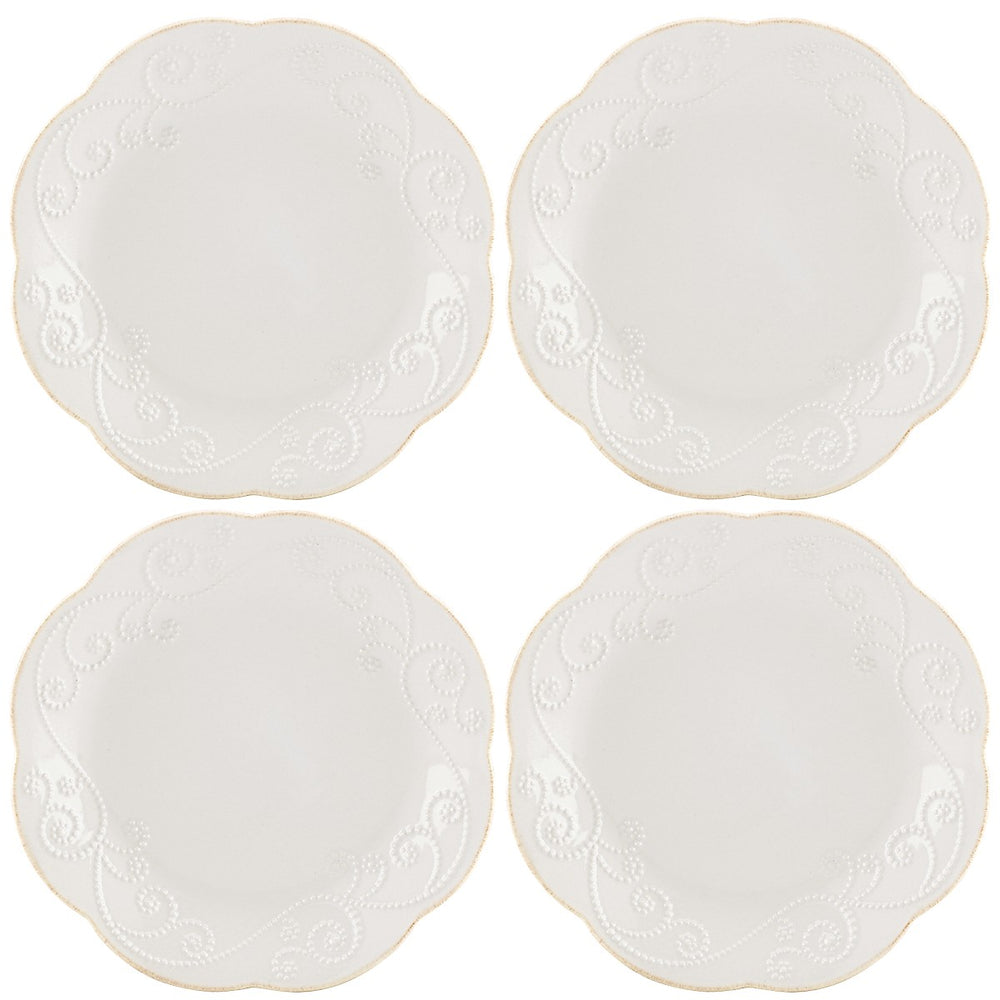 Lenox French Perle White 4-Piece Dessert Plate Set White, WHITE STONEWARE 822948