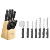 Hampton Forge Emmet 20-Piece Cutlery Set with Rust-Resistant Blades & Wood Block