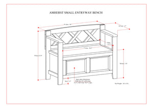 English Elm Amherst Solid Wood 36" Entryway Storage Bench – Stylish White Design With Hidden Storage Compartments B136P158354