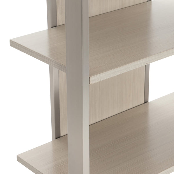 Bernhardt Bernhardt Sculptural Paloma Etagere With Brushed Silver Frame, Linear Gray Shelves For Display (95) D13810