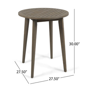 English Elm Stamford Round Solid Acacia Outdoor Bistro Table Weather Resistant Patio Dining 62919.00GRY