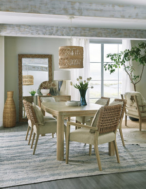 Hooker Furniture Surfrider Driftwood Farmhouse Dining Table With 18" Removable Leaf, Pecan Veneer, Rustic Charm 6015-75207-80