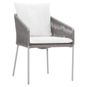 Bernhardt Bernhardt Amalfi Outdoor Arm Chair With Slate Gray Aluminum Frame, Braided Rope & Charcoal Cushions X03542Q