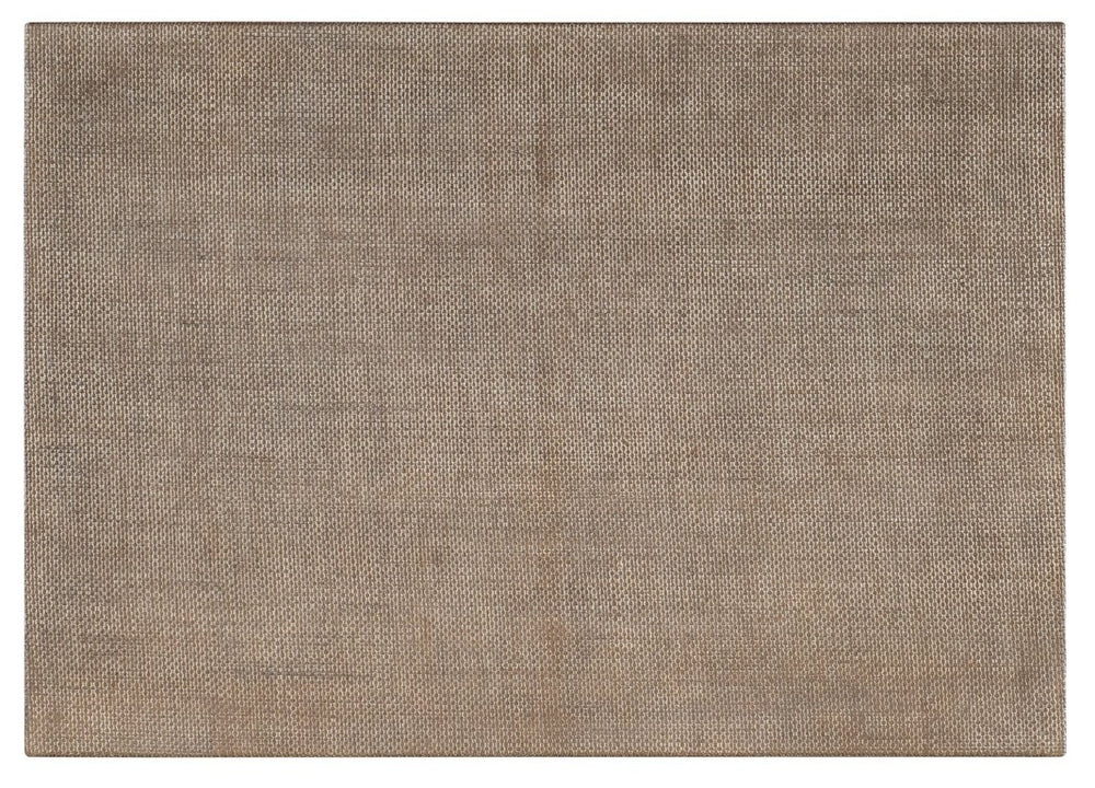 Hooker Furniture Modern Mood Two Drawer Nightstand With Raffia Wrap, Oak Veneer Texture, Metal Trim & Soft Rounded Sides Medium Brown 6850-90416-89