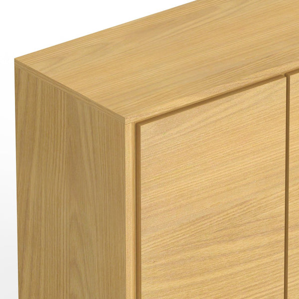 English Elm Lowry Medium Storage Cabinet - Stylish Oak Veneer With Adjustable Shelves For Versatile Use B136P158858