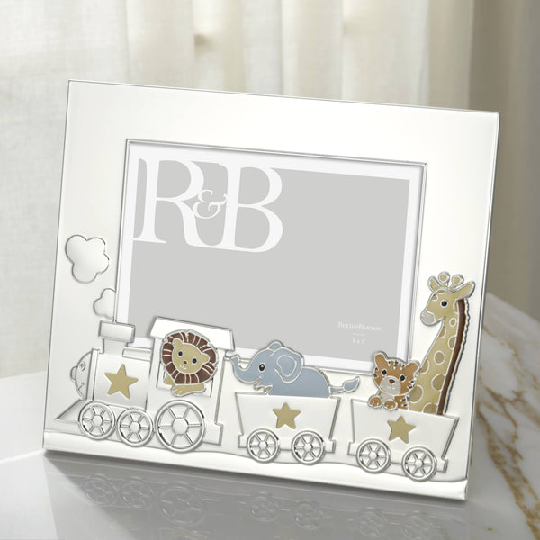 Lenox Reed and Barton Animal Train Silverplate 5x7 Frame Metallic, SLVR PLATE METAL 897383