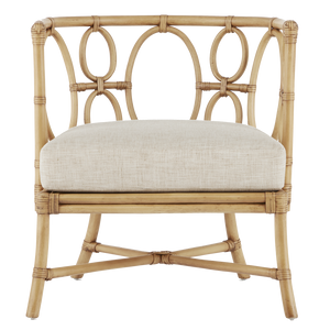 Tegal Natural Chair - Handcrafted Rattan with Leather Ties for Elegant Indoor & Beachside Living