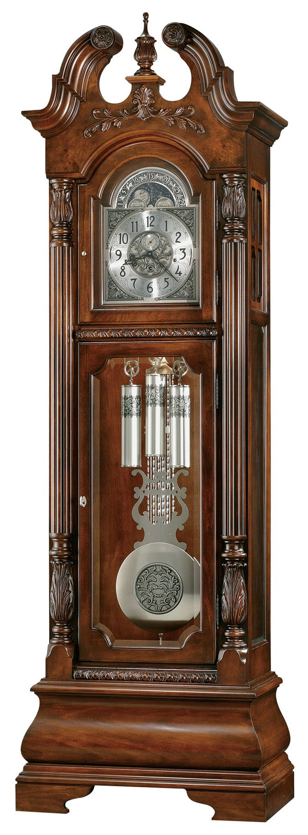 Hekman Furniture 611132 Coolidge Grandfather Clock - Elegant Wood Design, Triple-chime Movement & Custom Nameplate Included Hampton Cherry Coolidge Grandfather Clock 611132
