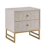 Homelegance By Top-Line Bellamy Arched Diamond Gold Metal End Table White Engineered Wood