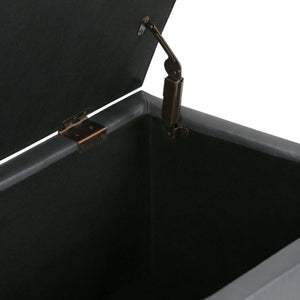 English Elm Avalon Storage Ottoman Bench - Versatile Stone Grey Faux Leather With Hidden Storage & Comfort B136P158645