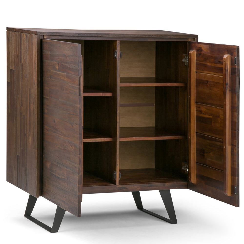 English Elm Lowry - Handcrafted Medium Storage Cabinet With Rustic Charm And Adjustable Shelves In Charcoal Brown B136P158855