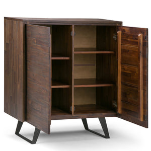 English Elm Lowry - Handcrafted Medium Storage Cabinet With Rustic Charm And Adjustable Shelves In Charcoal Brown B136P158855