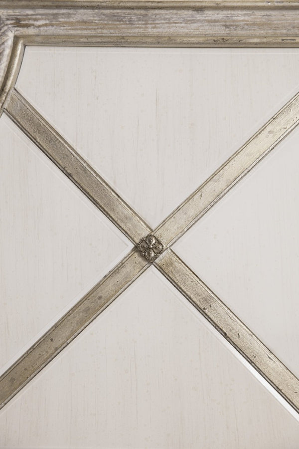 Hooker Furniture Sanctuary French Moderne King Panel Bed With Adjustable Headboard, Le Sable Finish & Diamond Fretwork 5875-90366-95