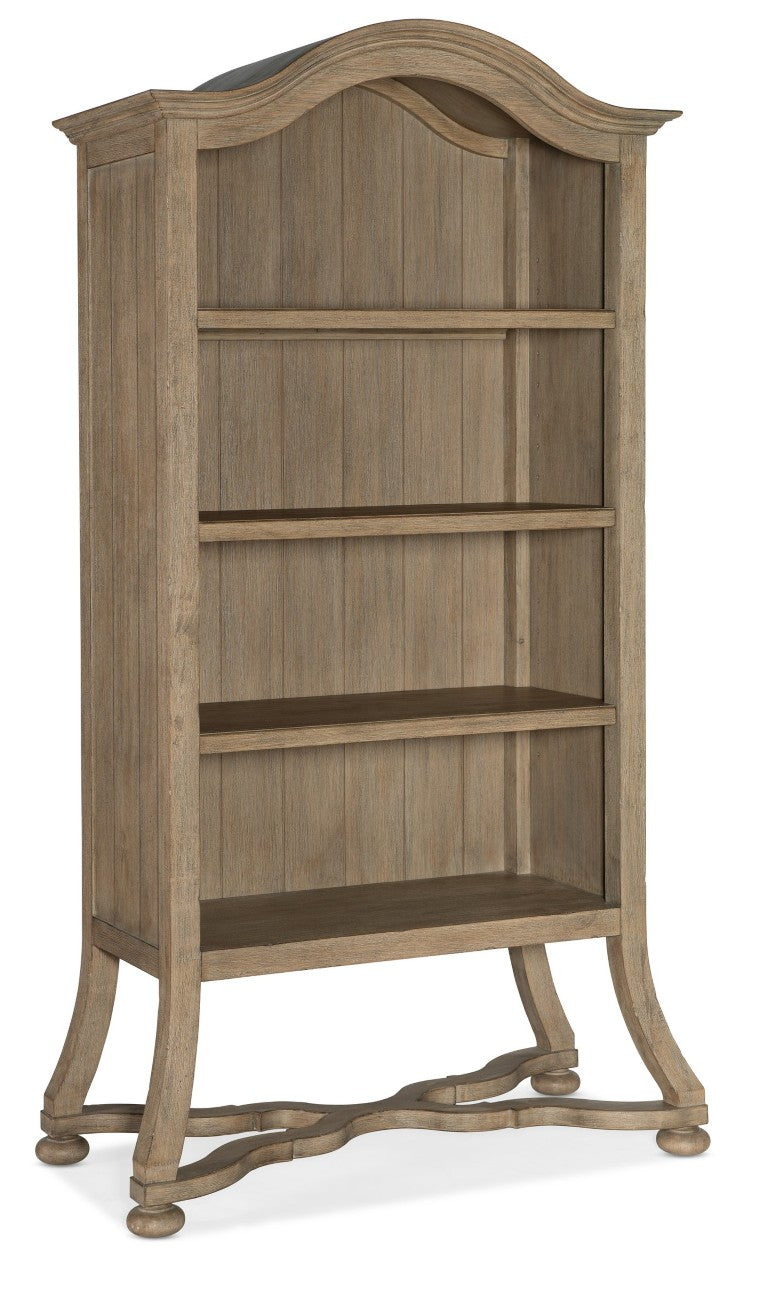 Hooker Furniture Corsica Arched Bookcase With Adjustable Shelves, Acacia Veneer Rustic Reclaimed Light Natural Finish 5180-10445