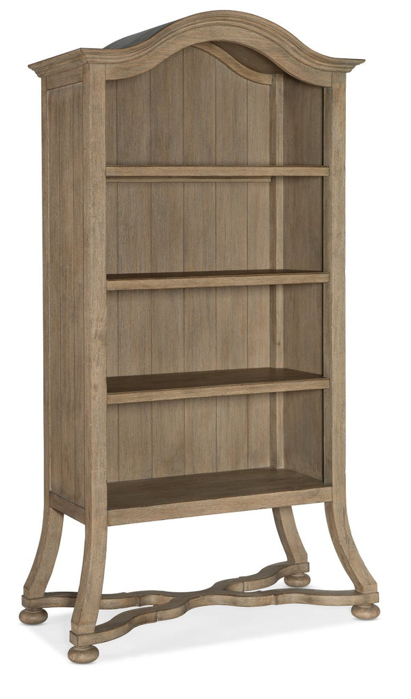 Hooker Furniture Corsica Arched Bookcase With Adjustable Shelves, Acacia Veneer Rustic Reclaimed Light Natural Finish 5180-10445
