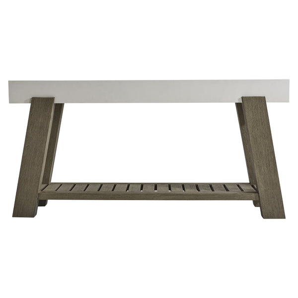 Bernhardt Bernhardt Rochelle Outdoor Console Table With Grc Quarry Top, Weathered Teak Base & Lower Shelf (68") K1831