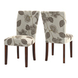 Homelegance By Top-Line Harmonn Print Parsons Dining Side Chairs (Set of 2) Espresso Rubberwood